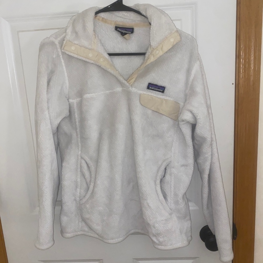 Patagonia Re-Tool Snap Fuzzy Fleece Button Up Pul… - image 1